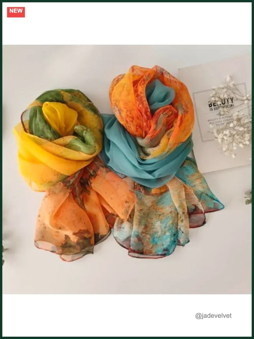 Elegant Floral Sheer Scarf for Women Lightweight Wrap Shawl